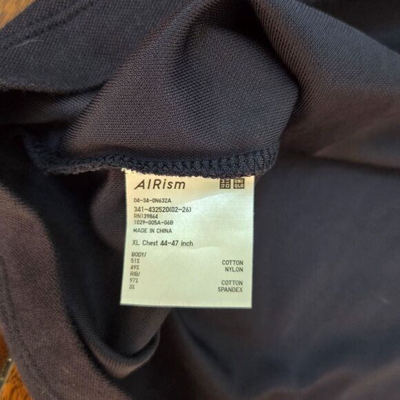 Uniqlo x Theory Shirt Men's Size XL Short Sleeve 1/4 Zip Lightweight Blue Airism - Picture 9 of 9